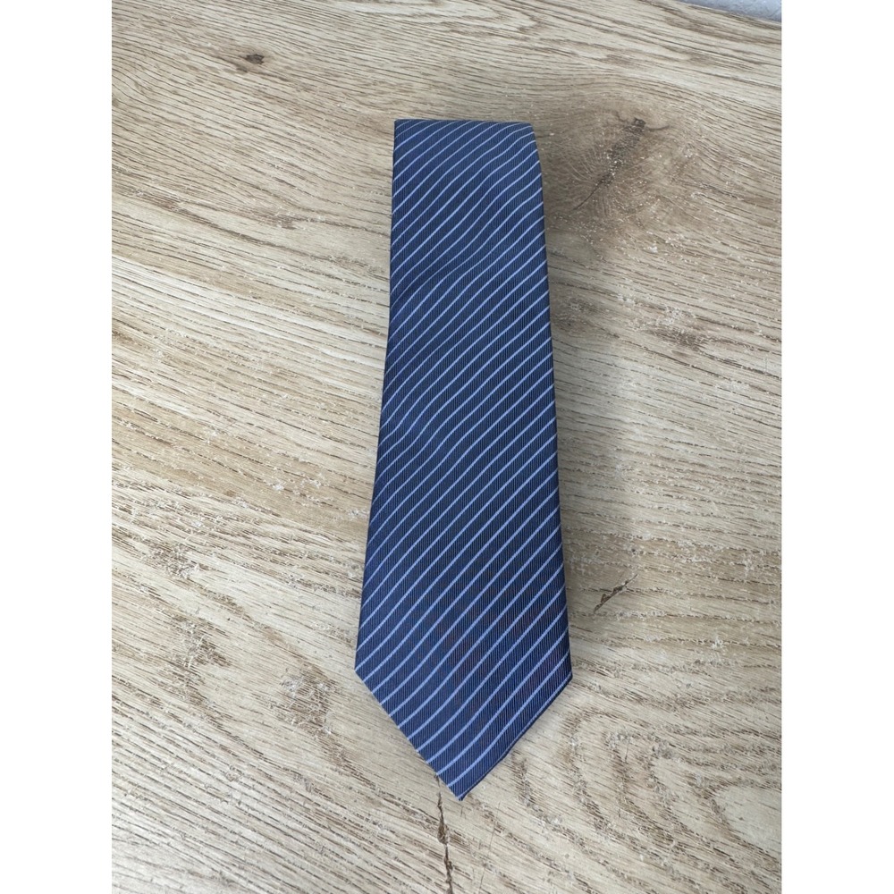 BOSS by Hugo Boss Mens Blue Diagonal Striped Silk Necktie RN73616 CA23115